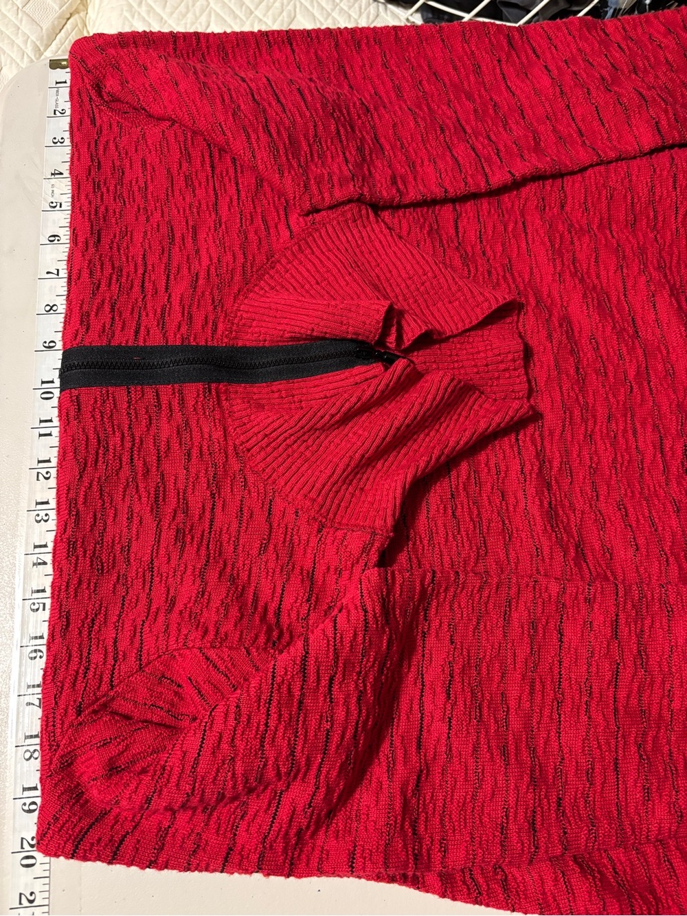 Womens Red Half-Zip Lagenlook Sweater Oversized Extra Large Relaxed Comfort 3D - Picture 8 of 10